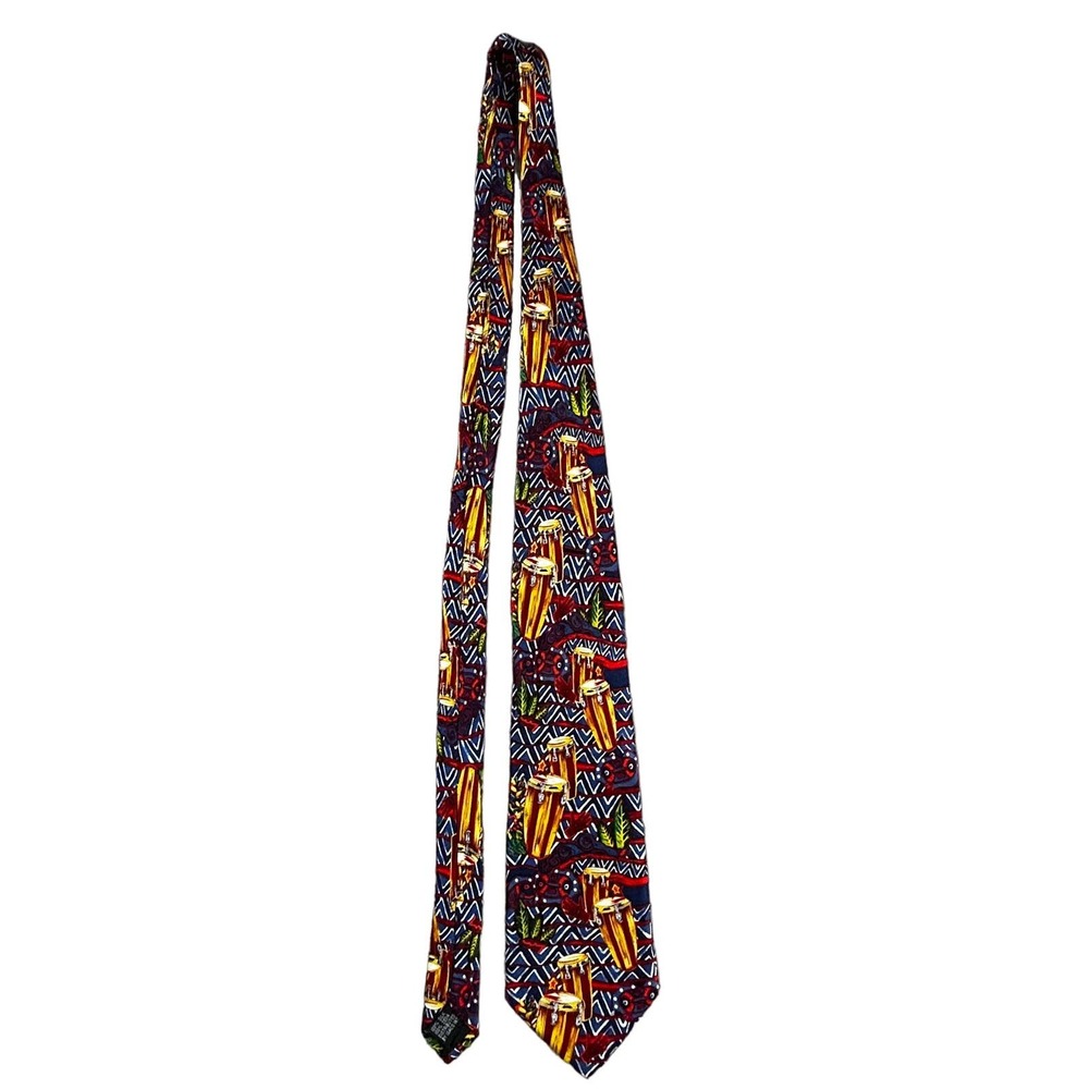 Carlos by Carlos Santana 100% Silk Tie  Novelty Drums